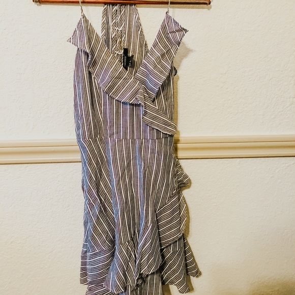 NWOT Striped Wrap Mini Dress - Picture 3 of 3